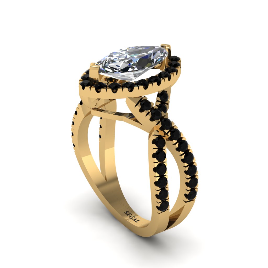 Diamond Marquise Split Shank Engagement Ring - Carly No. 31