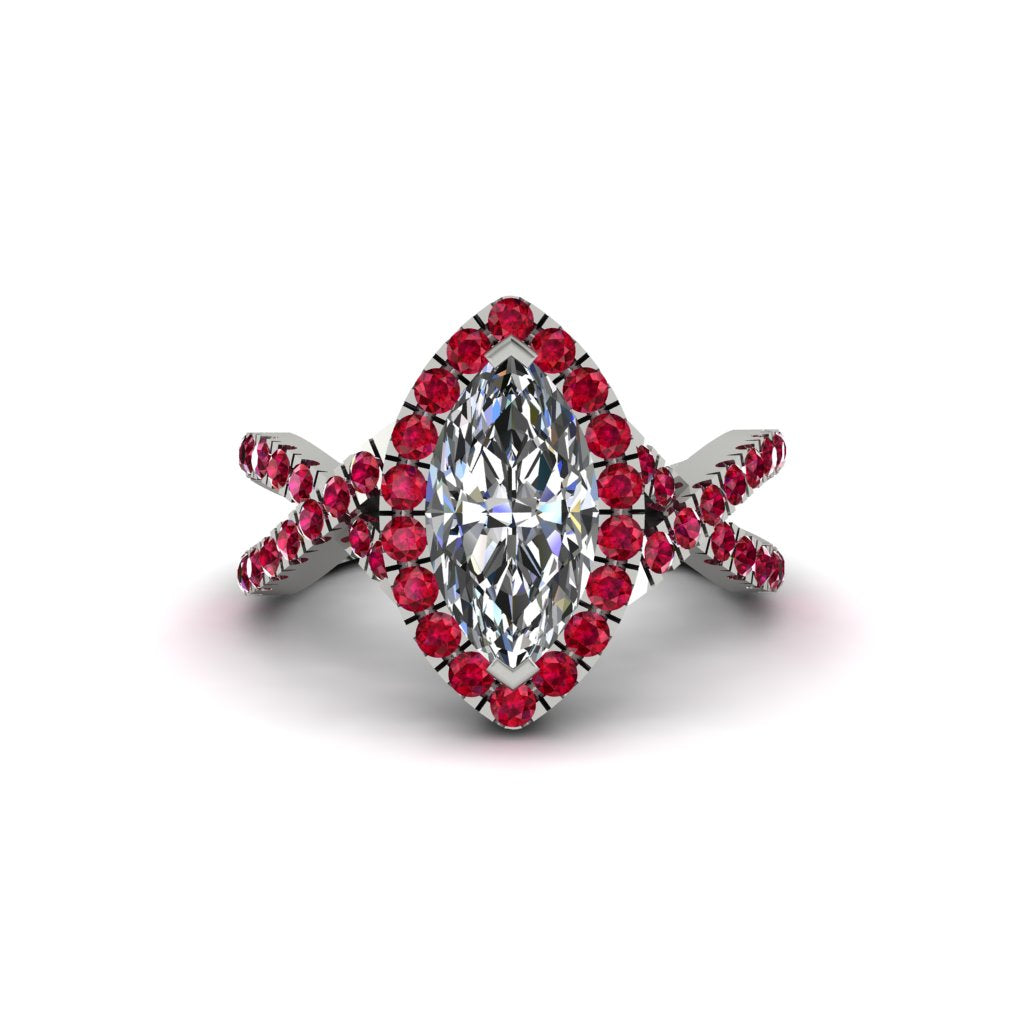 Diamond Marquise Split Shank Engagement Ring - Carly No. 48