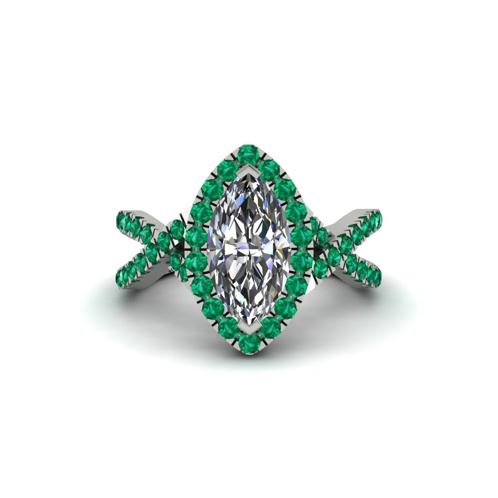 Diamond Marquise Split Shank Engagement Ring - Carly No. 18