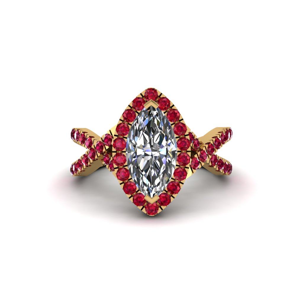 Diamond Marquise Split Shank Engagement Ring - Carly No. 46
