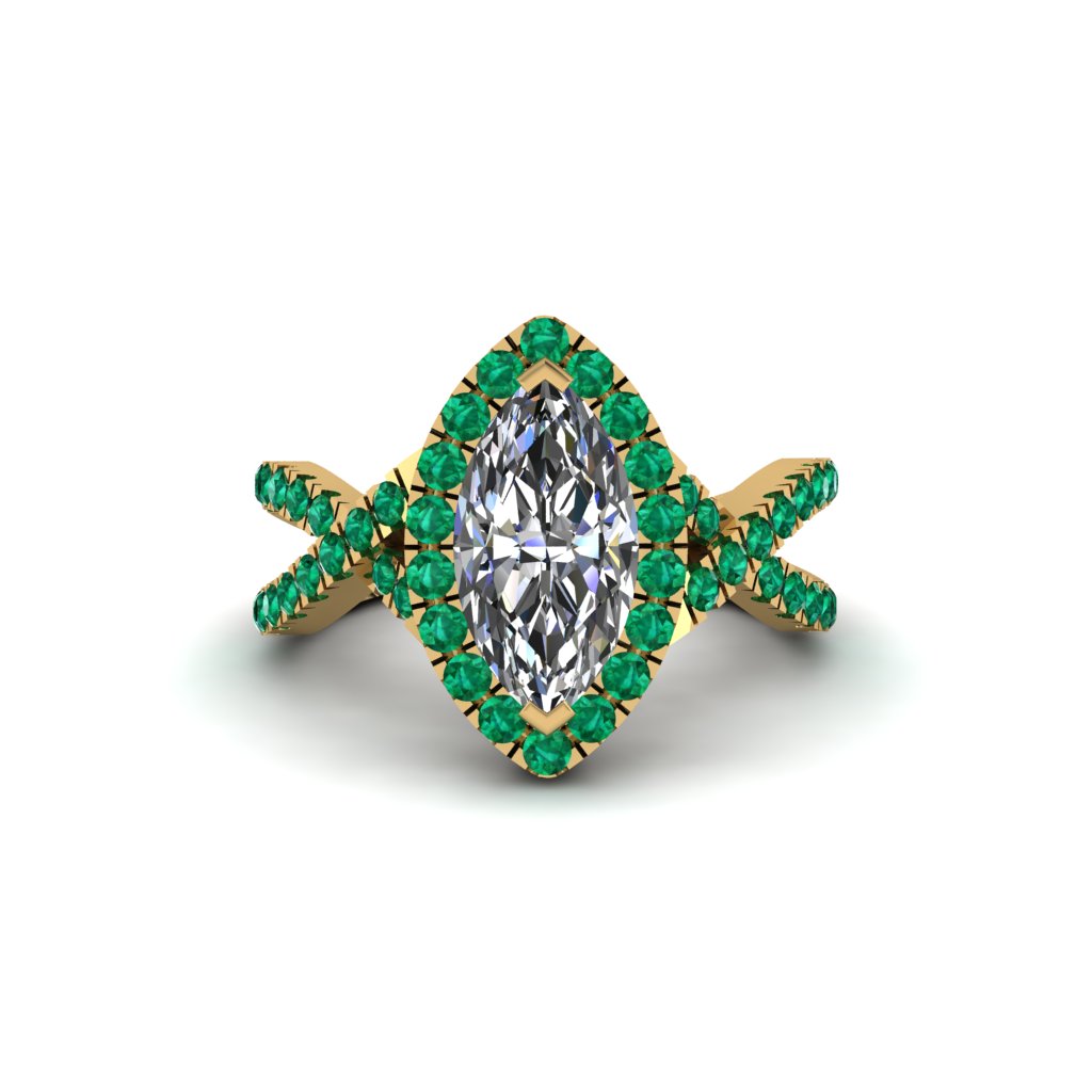 Diamond Marquise Split Shank Engagement Ring - Carly No. 16