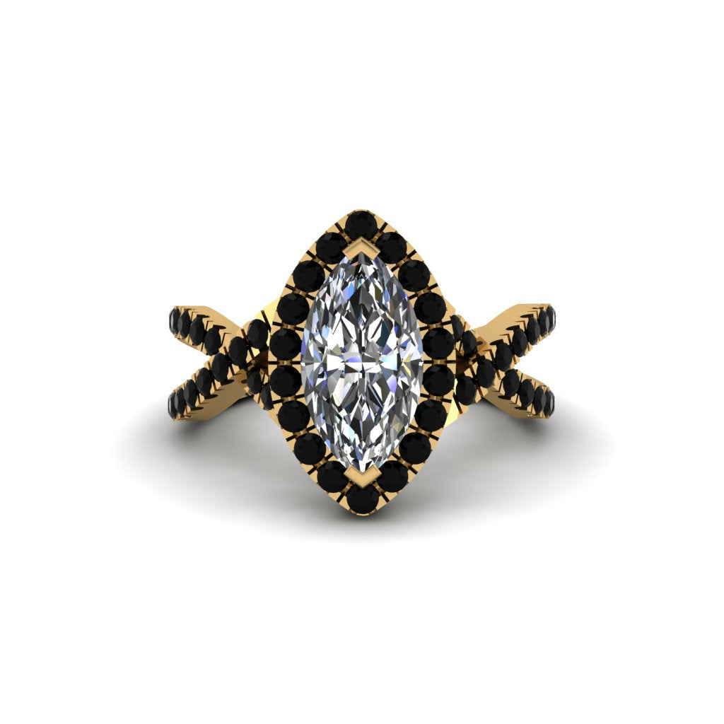 Diamond Marquise Split Shank Engagement Ring - Carly No. 31