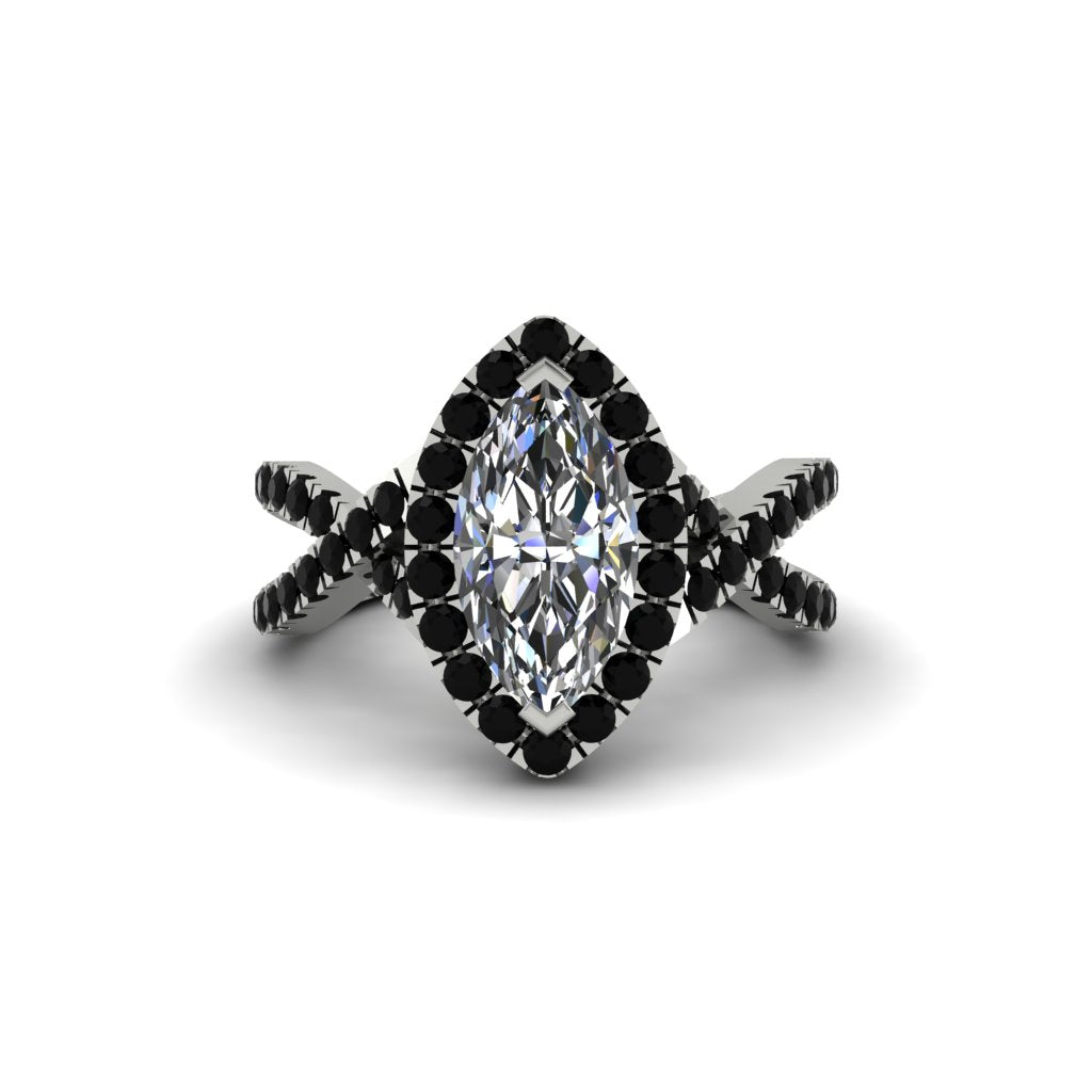 Diamond Marquise Split Shank Engagement Ring - Carly No. 33