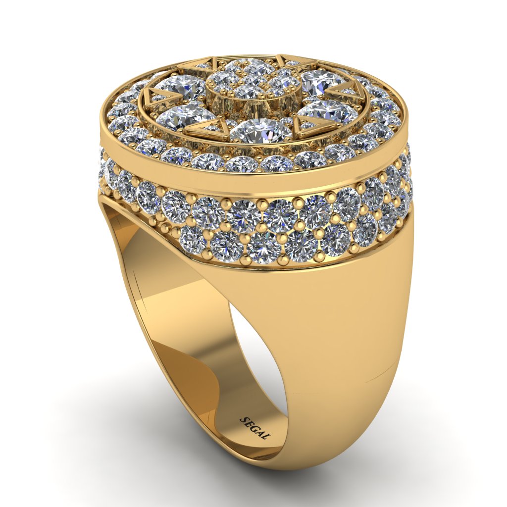 4.1ct Diamond Men's Cluster Pinky Ring - August No. 1