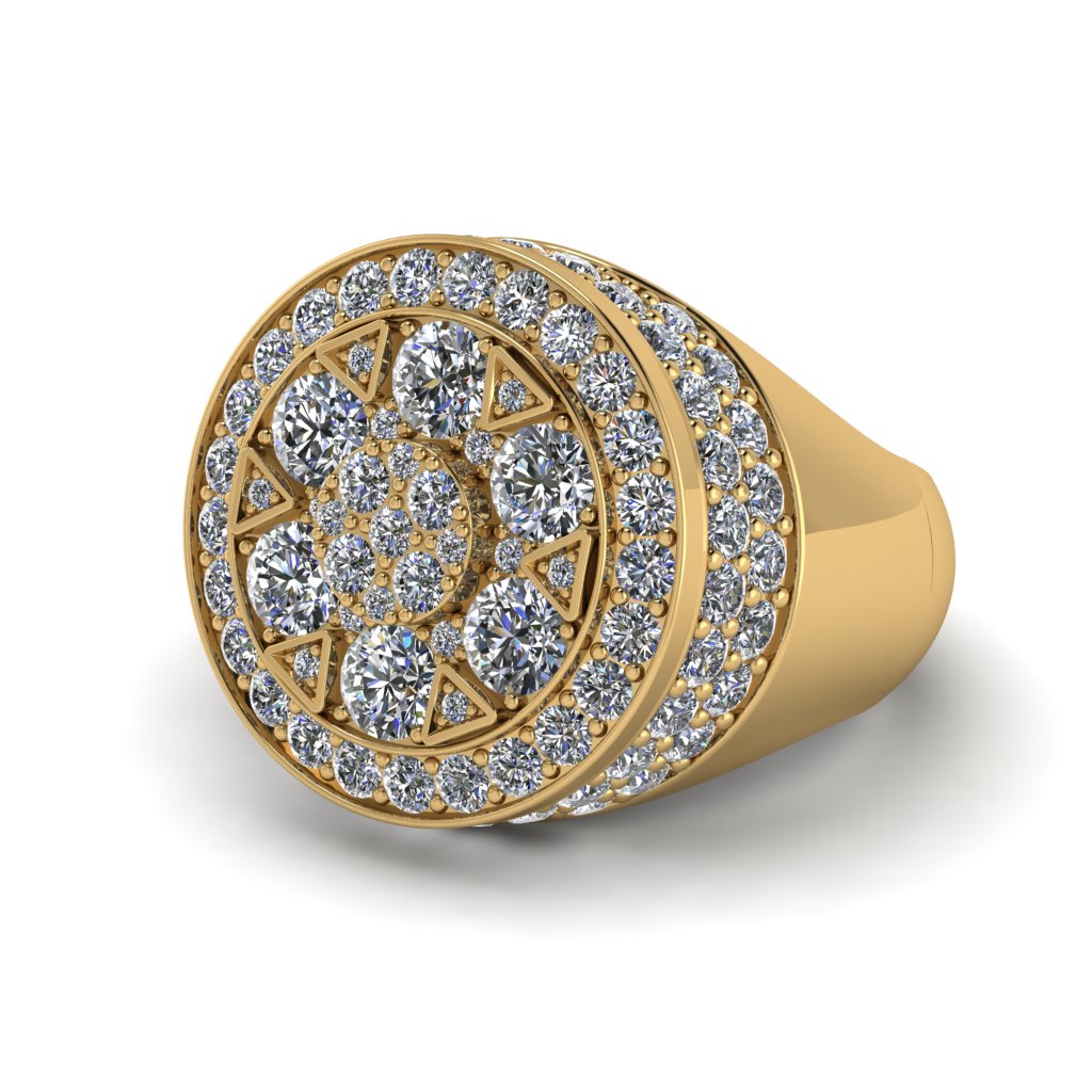 4.1ct Diamond Men's Cluster Pinky Ring - August No. 1