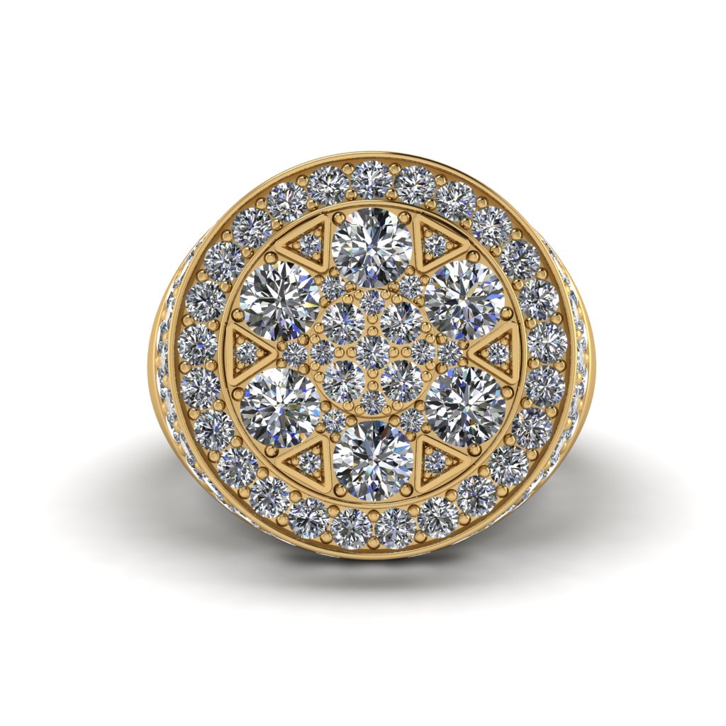 4.1ct Diamond Men's Cluster Pinky Ring - August No. 1