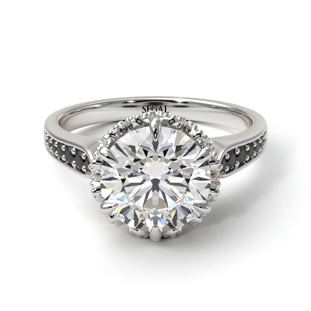 Diamond Milgrain Engagement Ring - Yara No. 33