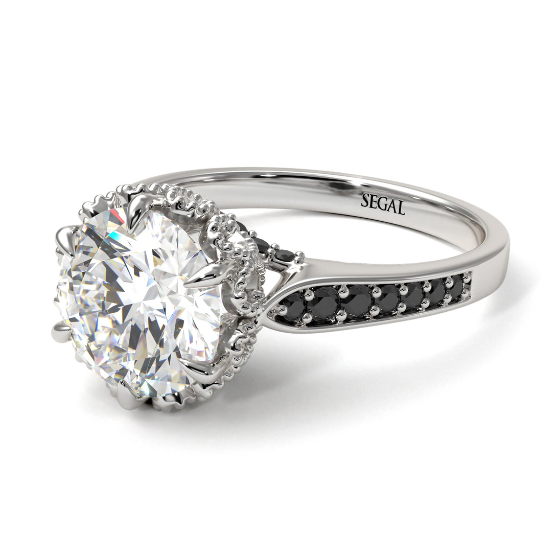 Diamond Milgrain Engagement Ring - Yara No. 33