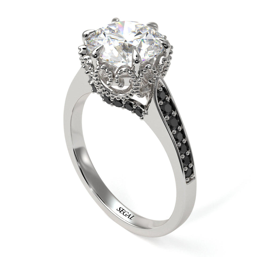 Diamond Milgrain Engagement Ring - Yara No. 33