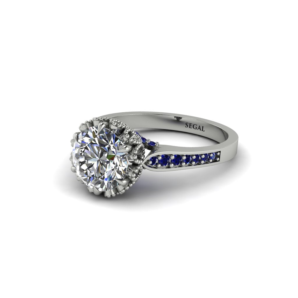 Diamond Milgrain Engagement Ring - Yara No. 63