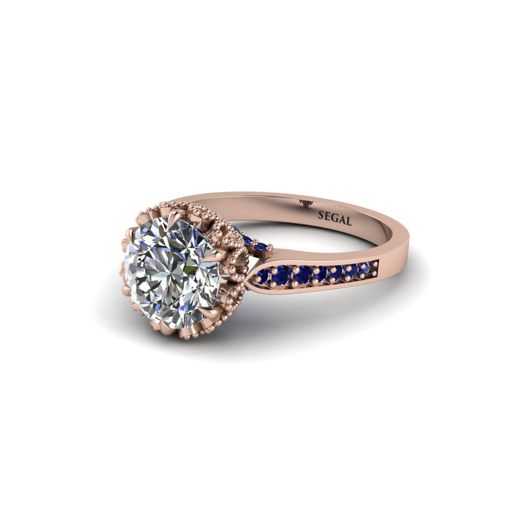 Diamond Milgrain Engagement Ring - Yara No. 62
