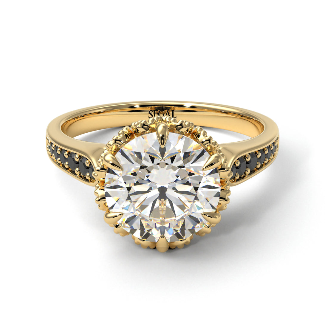 Diamond Milgrain Engagement Ring - Yara No. 31