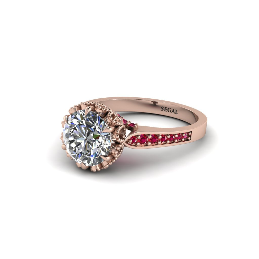 Diamond Milgrain Engagement Ring - Yara No. 47