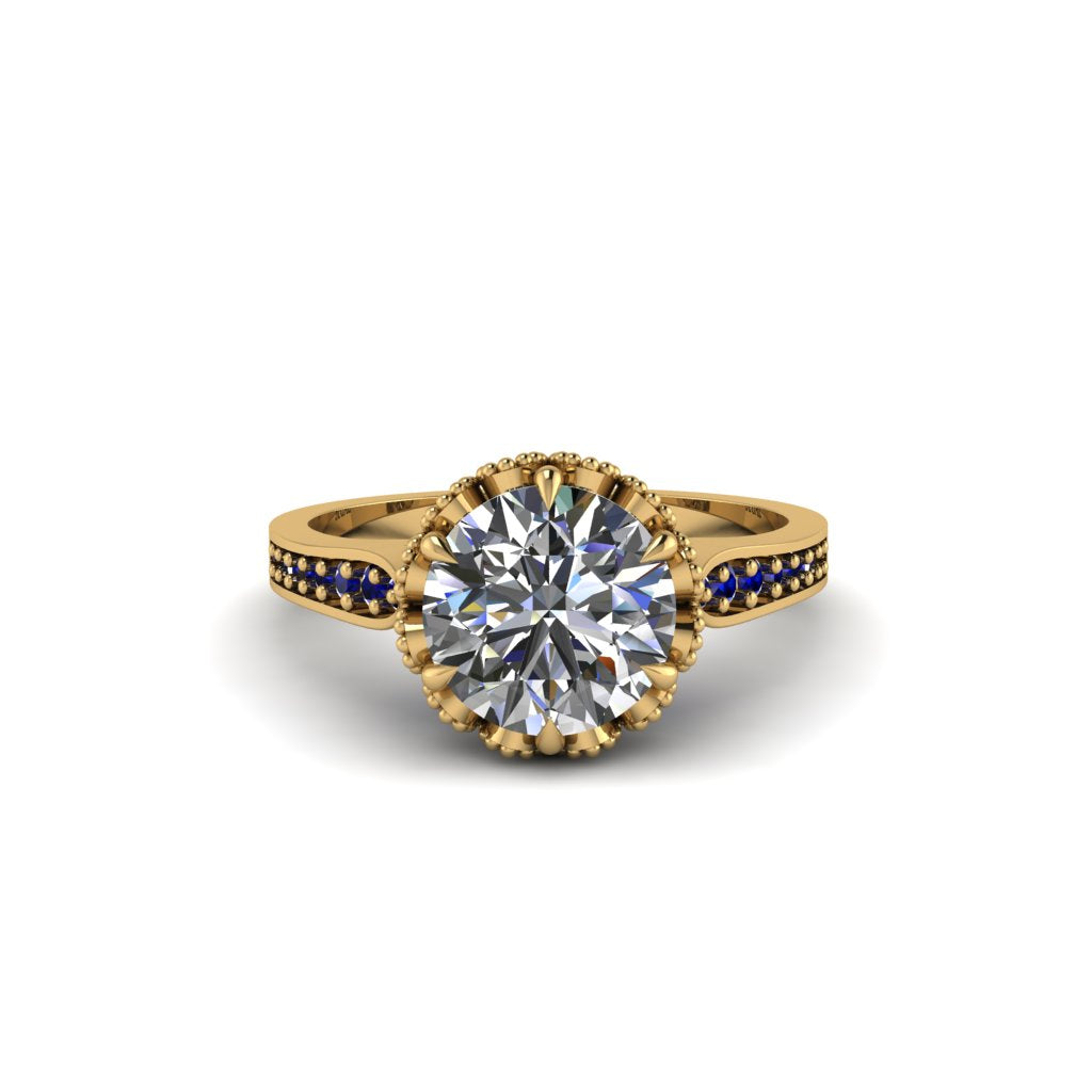 Diamond Milgrain Engagement Ring - Yara No. 61