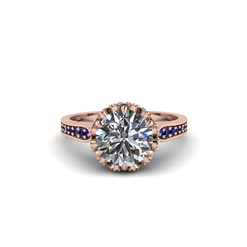 Diamond Milgrain Engagement Ring - Yara No. 62