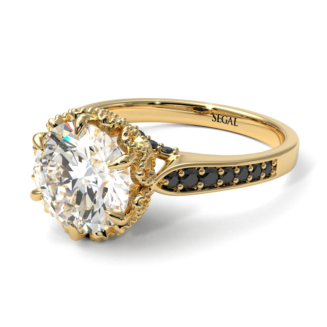 Diamond Milgrain Engagement Ring - Yara No. 31