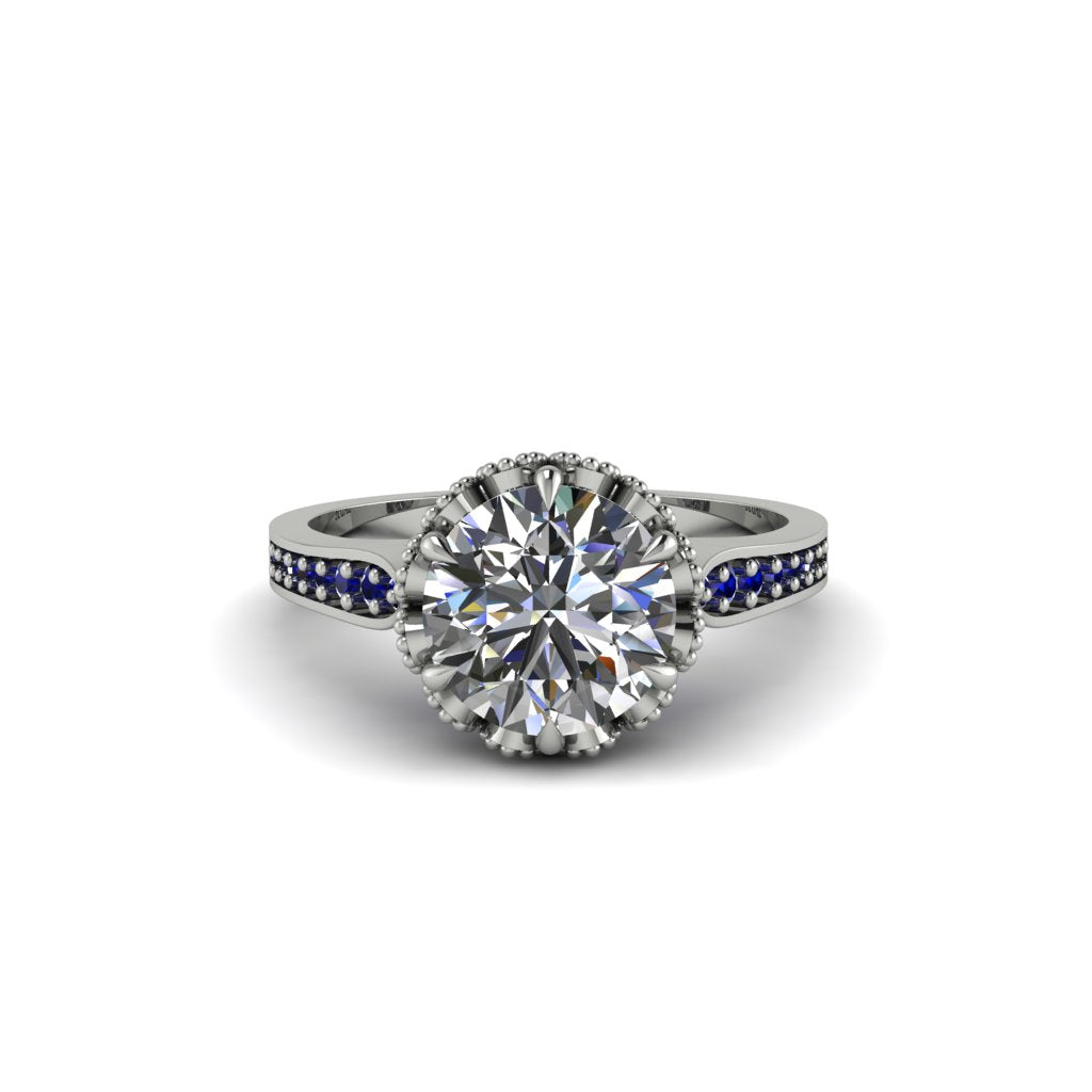 Diamond Milgrain Engagement Ring - Yara No. 63