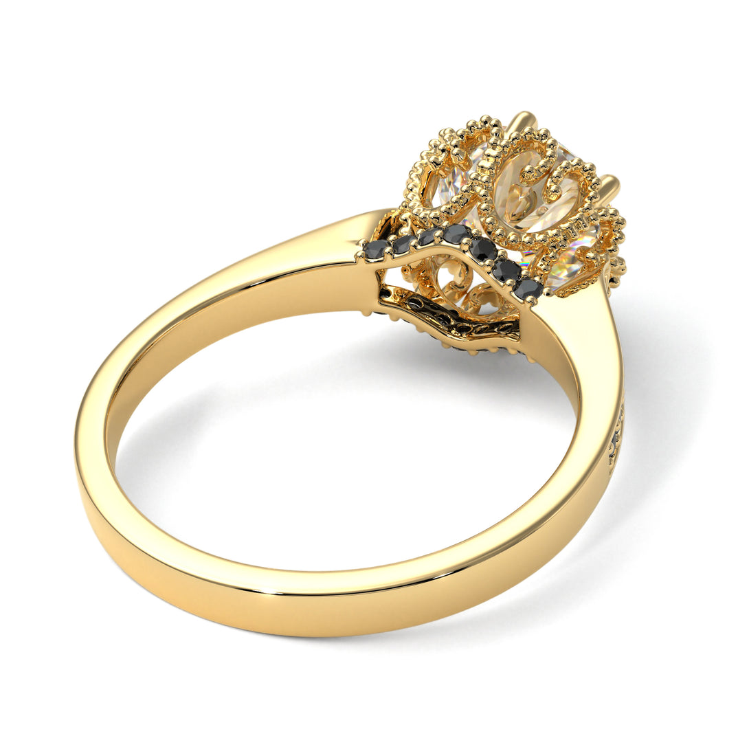 Diamond Milgrain Engagement Ring - Yara No. 31