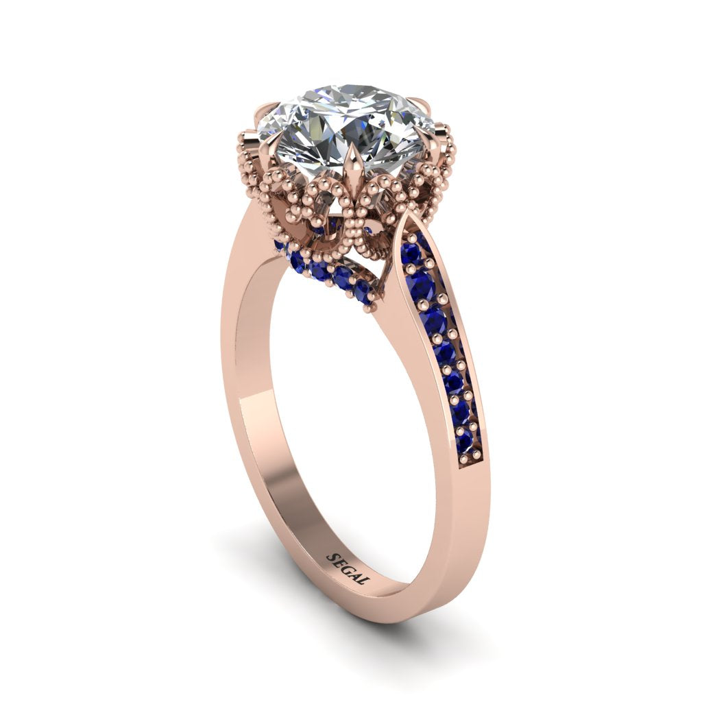 Diamond Milgrain Engagement Ring - Yara No. 62