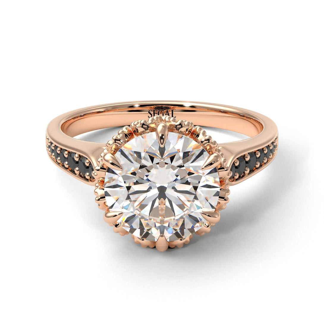 Diamond Milgrain Engagement Ring - Yara No. 32