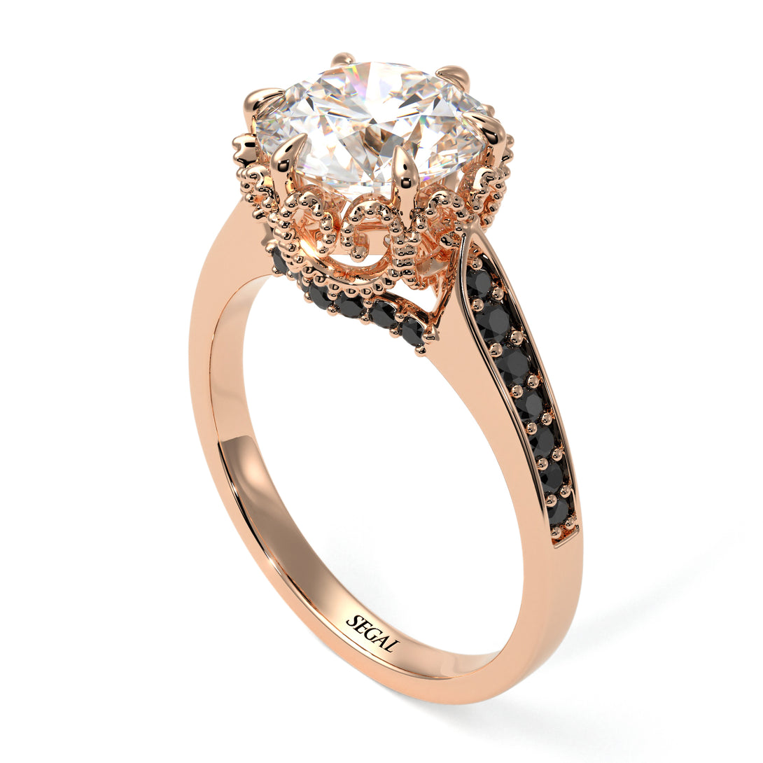 Diamond Milgrain Engagement Ring - Yara No. 32
