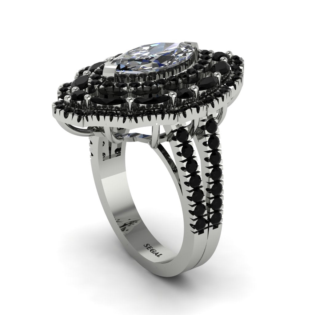 Diamond Three Layer Halo Marquise Ring - Destiny No. 33