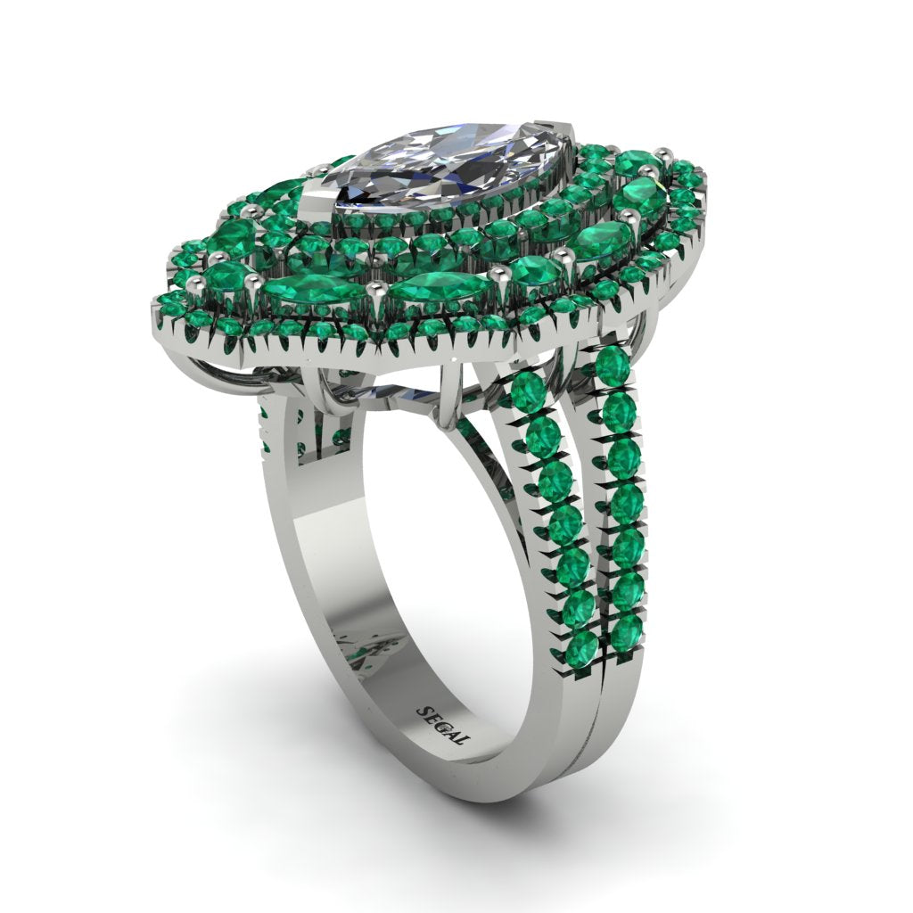 Diamond Three Layer Halo Marquise Ring - Destiny No. 18