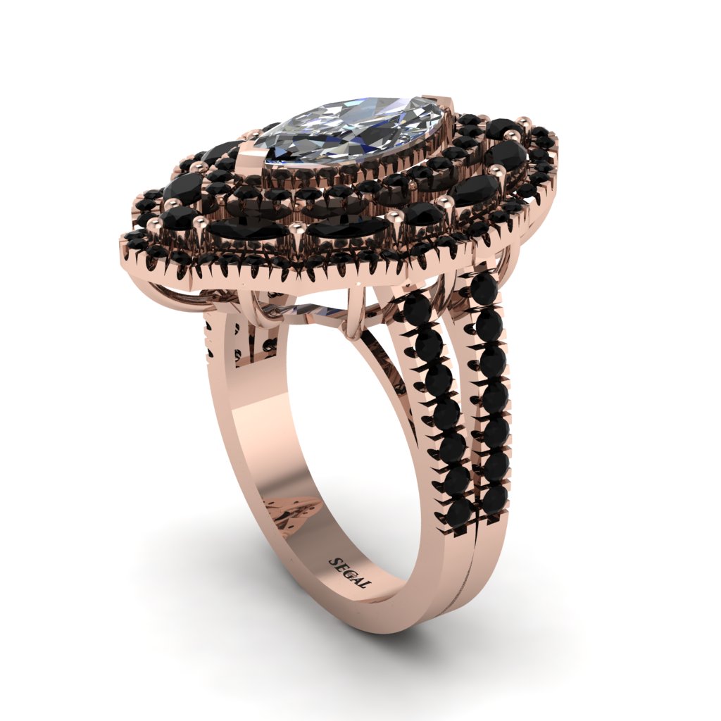 Diamond Three Layer Halo Marquise Ring - Destiny No. 32