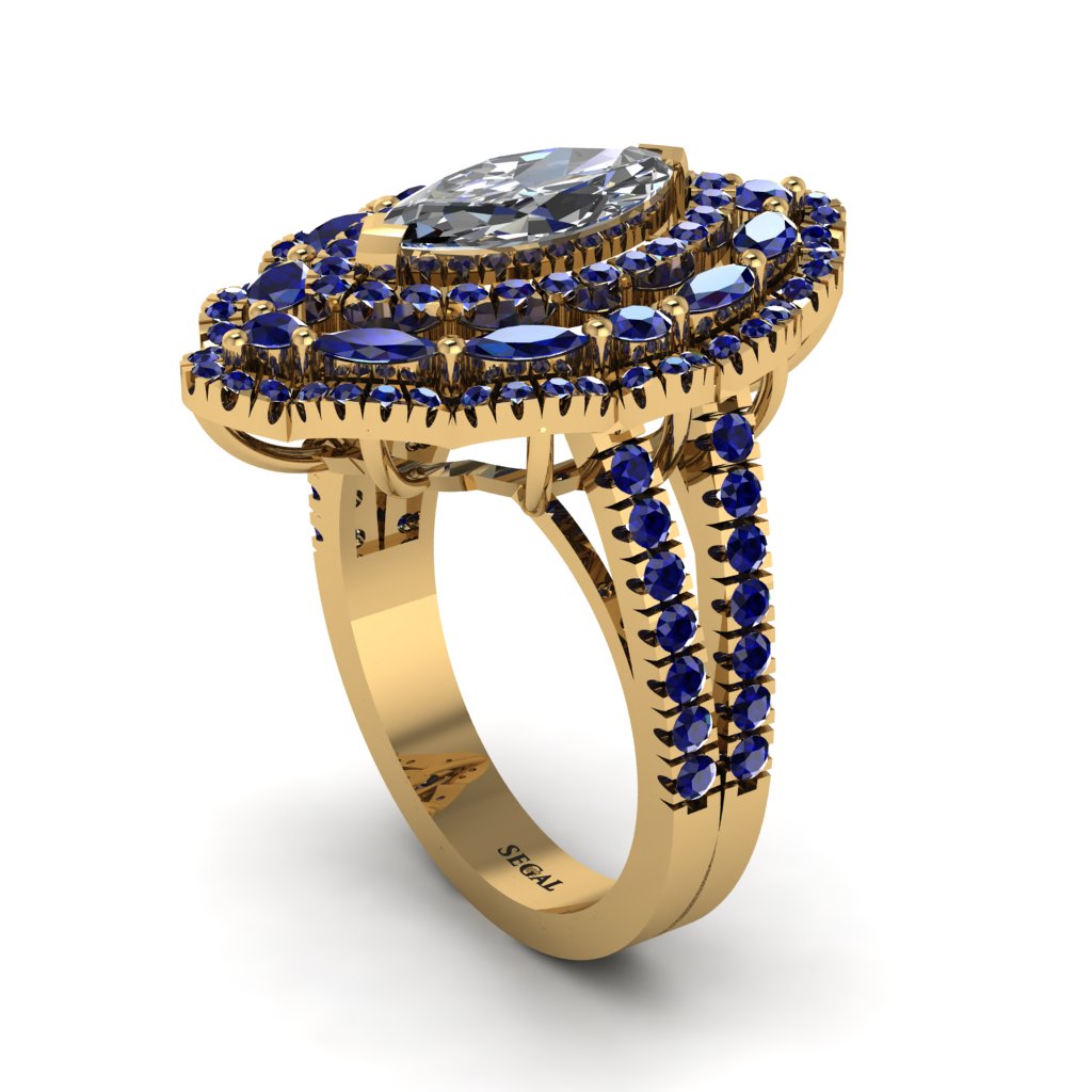 Diamond Three Layer Halo Marquise Ring - Destiny No. 61