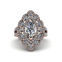 Diamond Three Layer Halo Marquise Ring - Destiny No. 2 image 1