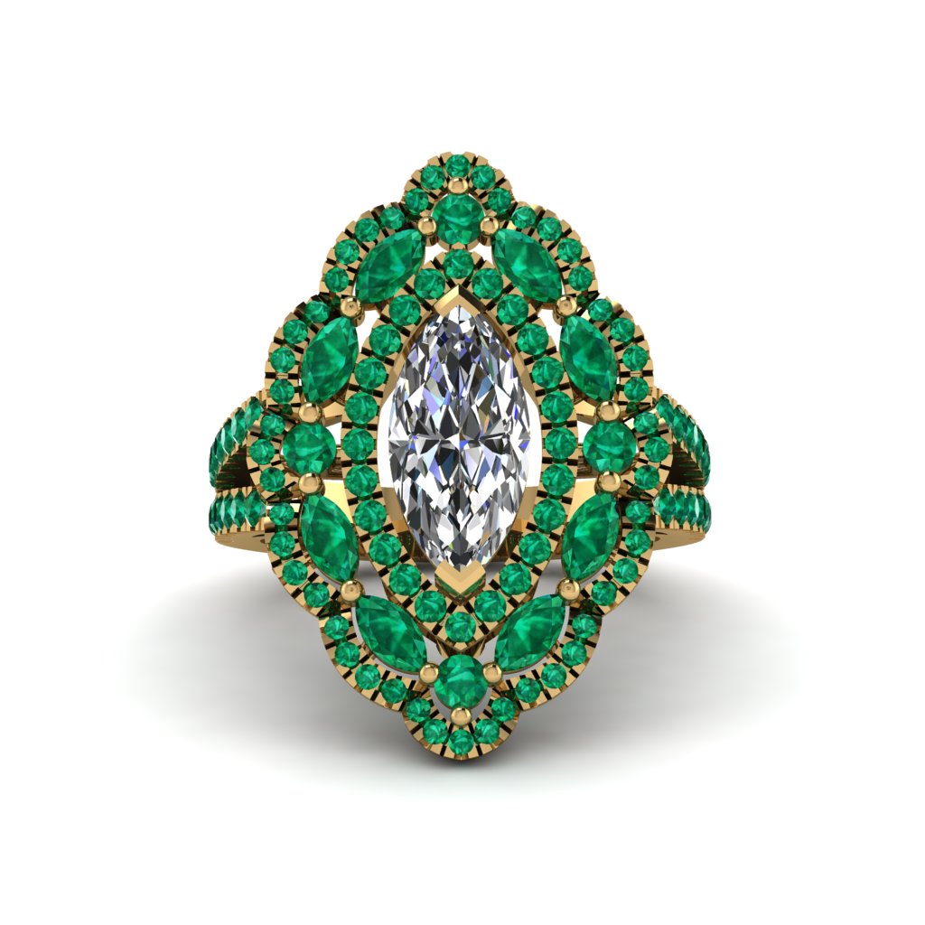 Diamond Three Layer Halo Marquise Ring - Destiny No. 16