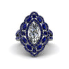 Diamond Three Layer Halo Marquise Ring - Destiny No. 63