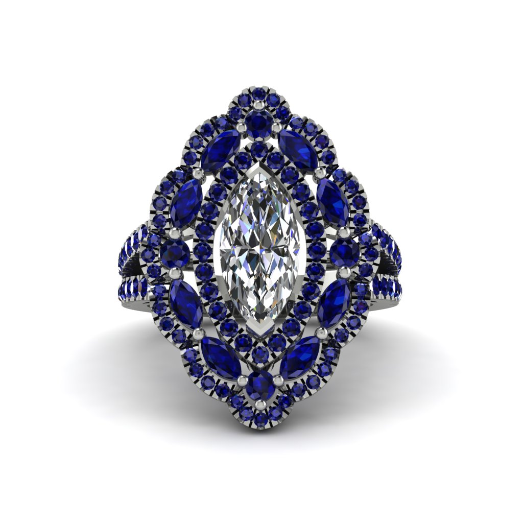 Diamond Three Layer Halo Marquise Ring - Destiny No. 63