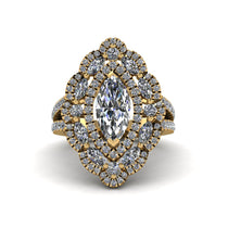 Diamond Three Layer Halo Marquise Ring - Destiny No. 1 image 1