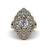 Diamond Three Layer Halo Marquise Ring - Destiny No. 1