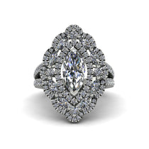 Diamond Three Layer Halo Marquise Ring - Destiny No. 3 image 1