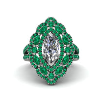 Diamond Three Layer Halo Marquise Ring - Destiny No. 18 image 1
