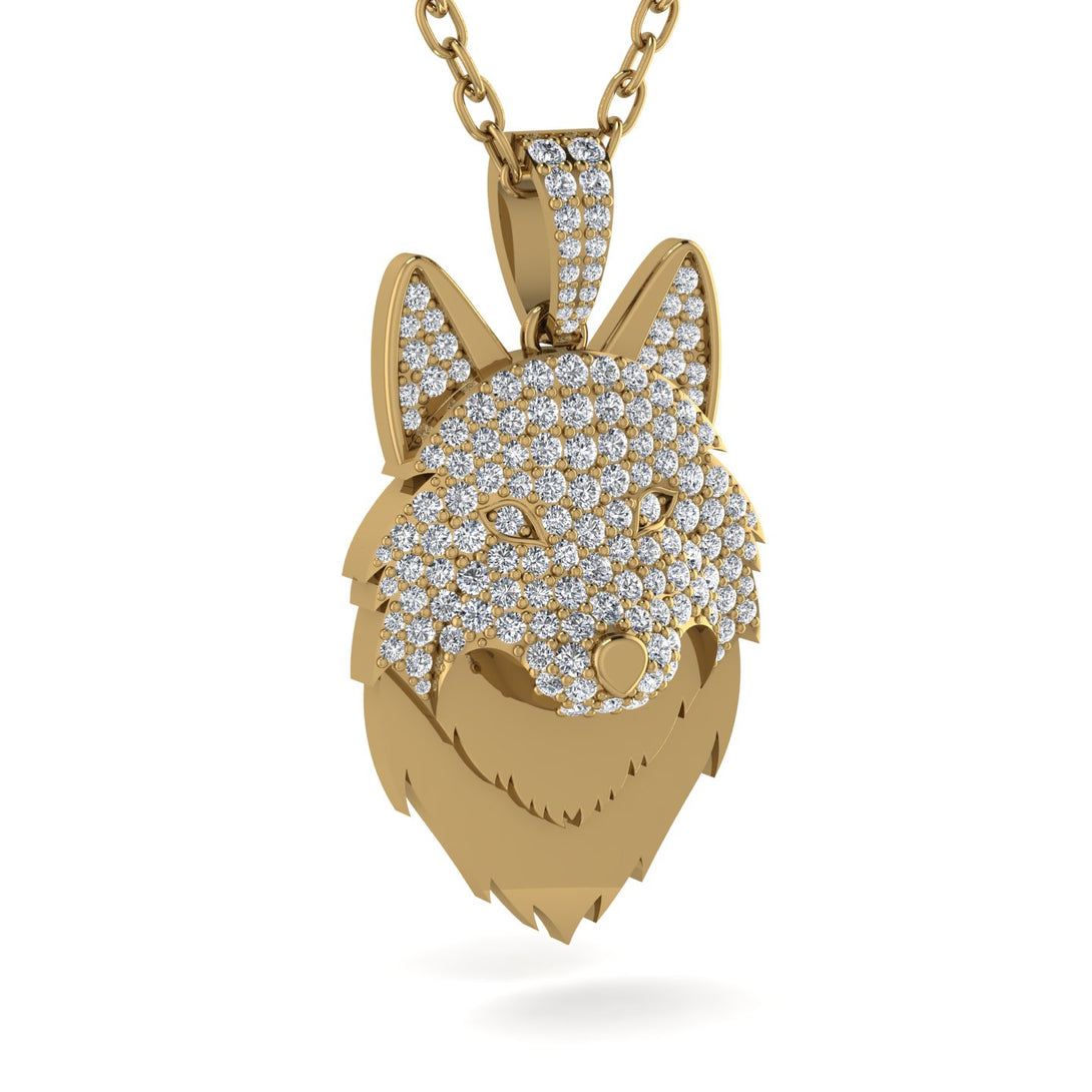 Diamond Wolf Spirit Pendant - Gabriel No. 1