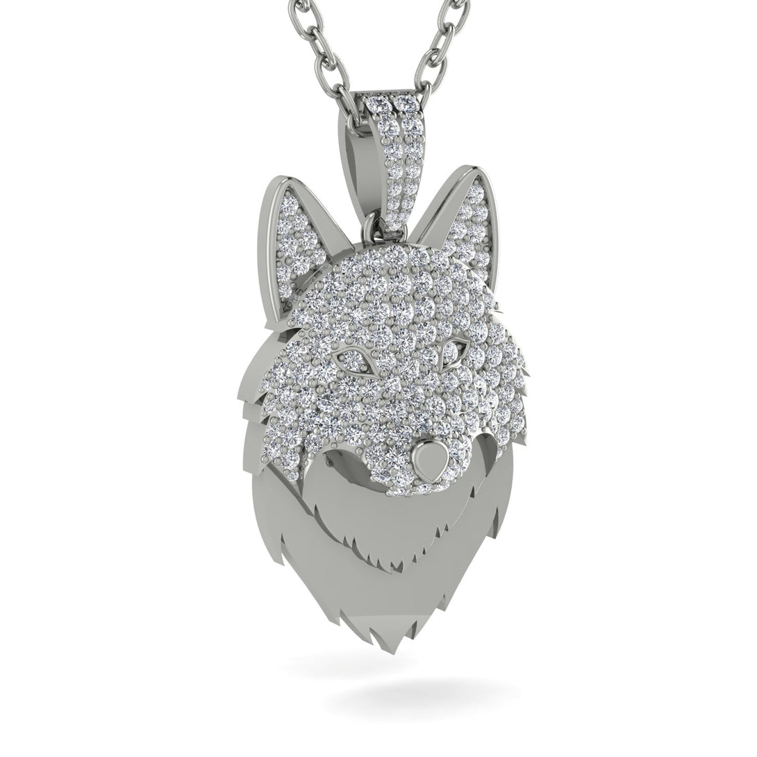 Diamond Wolf Spirit Pendant - Gabriel No. 3