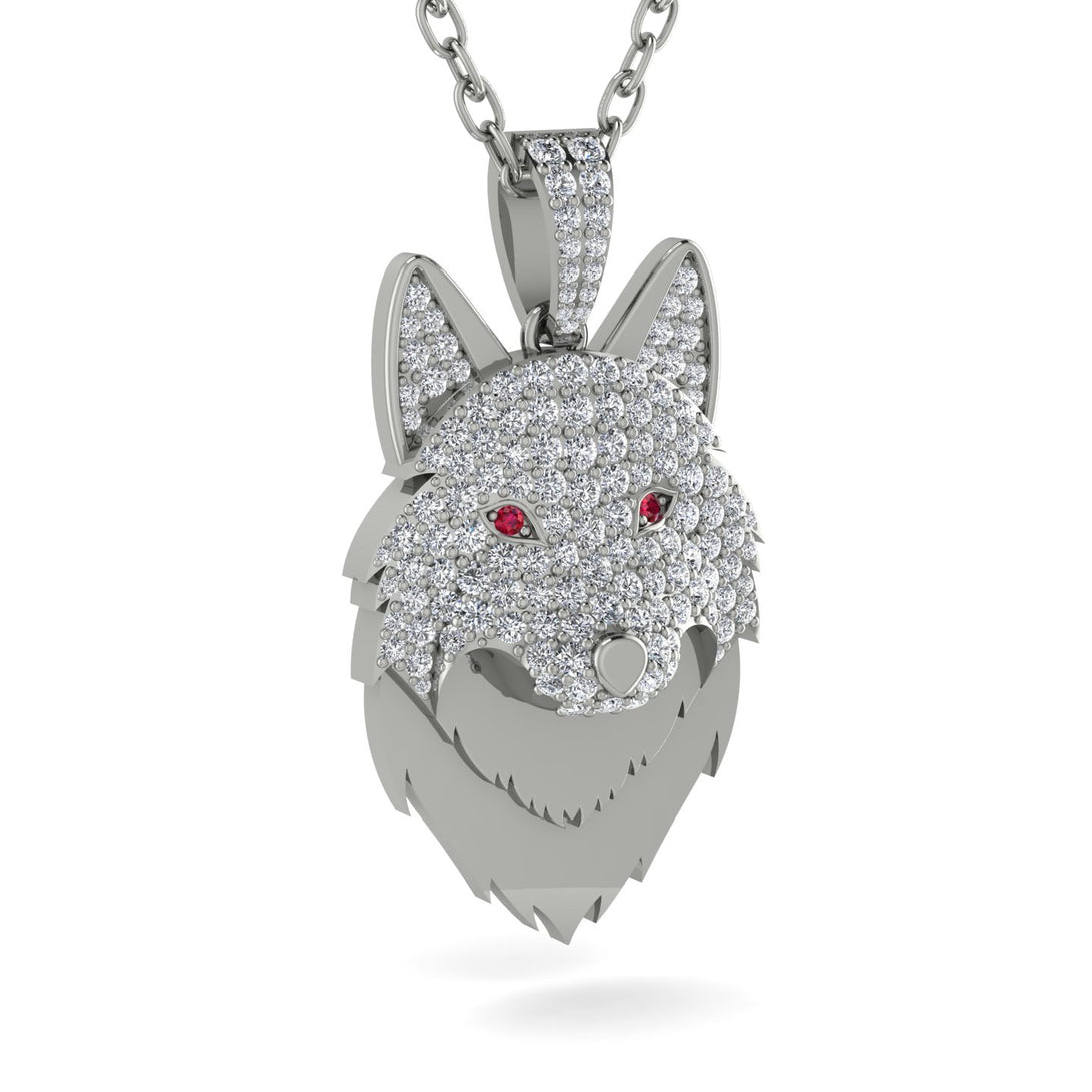 Diamond Wolf Spirit Pendant - Gabriel No. 12