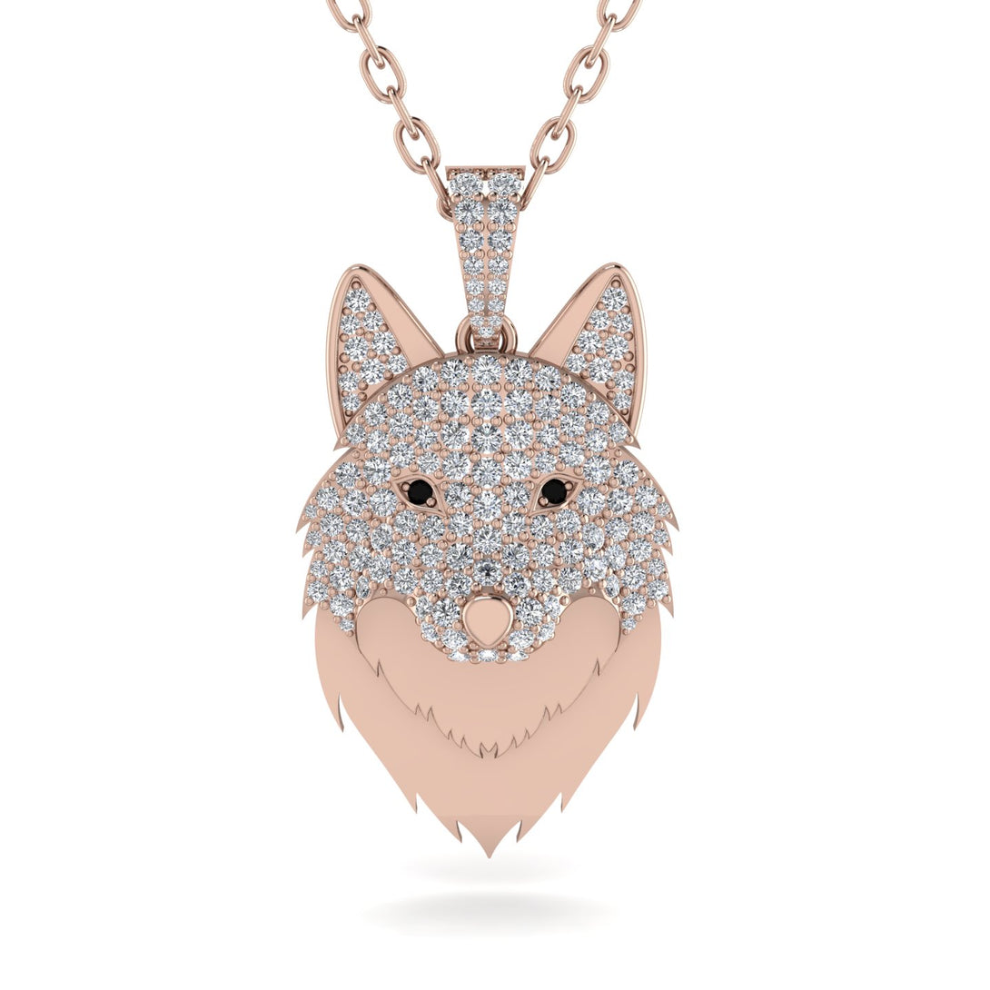 Diamond Wolf Spirit Pendant - Gabriel No. 8