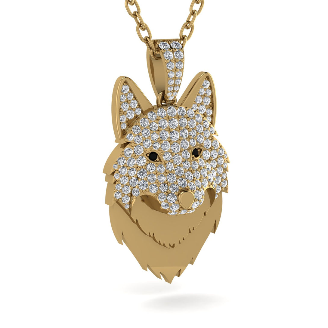 Diamond Wolf Spirit Pendant - Gabriel No. 7