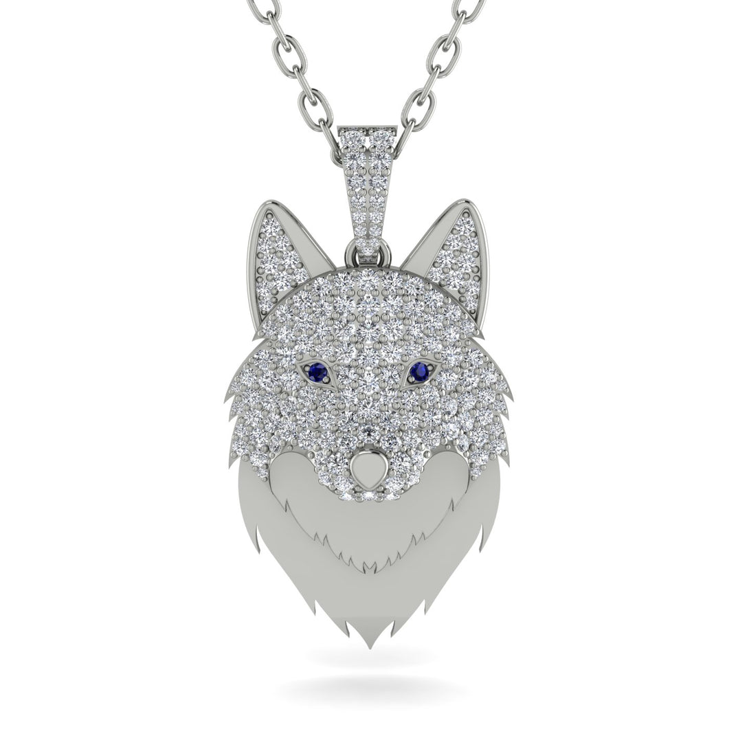 Diamond Wolf Spirit Pendant - Gabriel No. 15