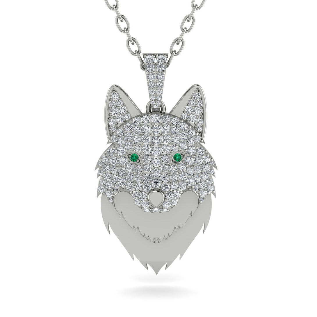Diamond Wolf Spirit Pendant - Gabriel No. 6
