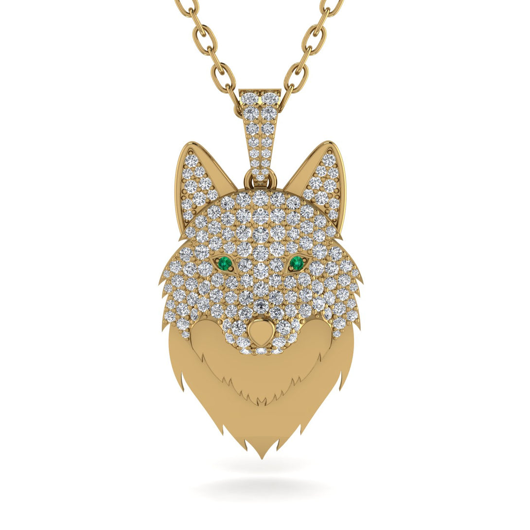 Diamond Wolf Spirit Pendant - Gabriel No. 4