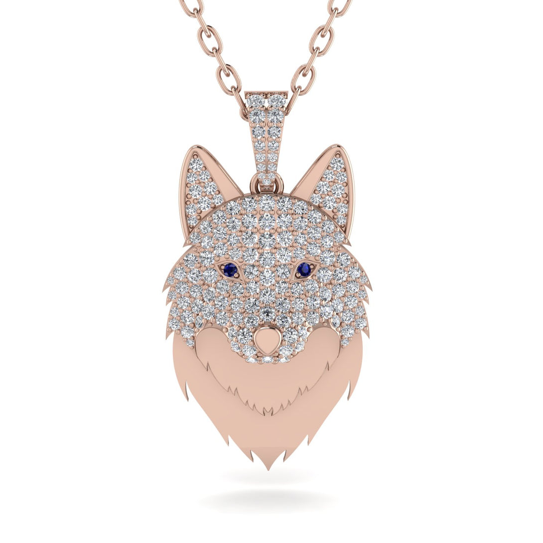 Diamond Wolf Spirit Pendant - Gabriel No. 14