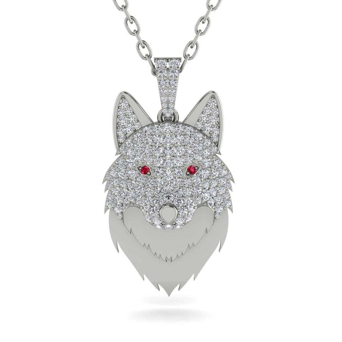 Diamond Wolf Spirit Pendant - Gabriel No. 12