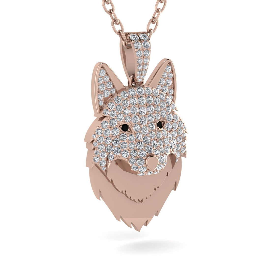 Diamond Wolf Spirit Pendant - Gabriel No. 8