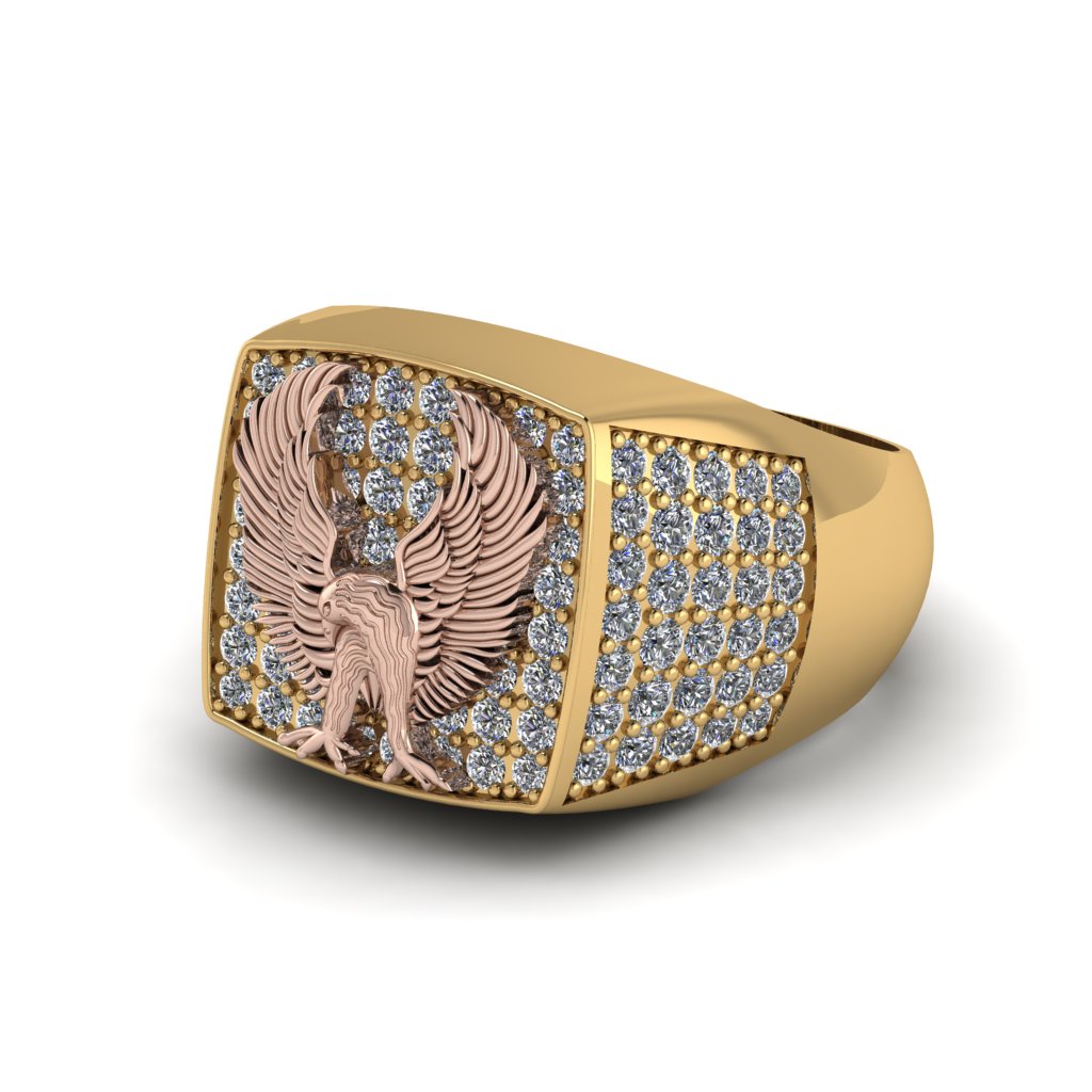 Diamonds Luxury Gold Eagle Ring - Sutton No. 16