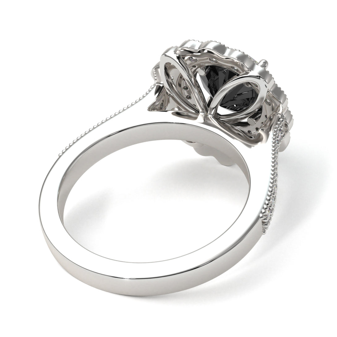 Diamond Double Halo Cathedral Engagement Ring - Deirdre No. 9